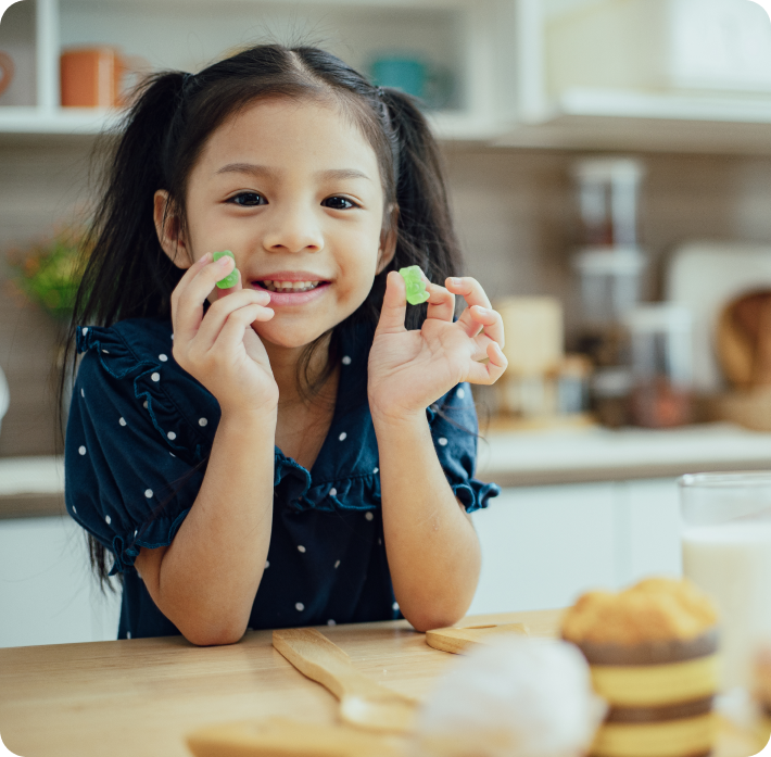 <p>1. For kids over 3 years old. Should take 1 gummy per day (do not exceed daily dose)</p>